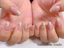 ネイルサロン ルート 二子玉川(nailsalon route)/大人シェルネイル☆夏ネイル