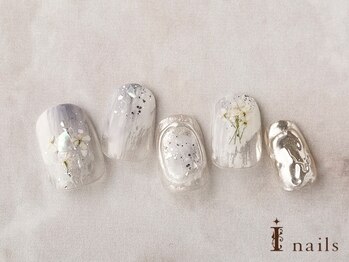 アイネイルズ 横浜EAST店(I-nails)/押し花ニュアンスメタリック