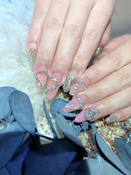 メイネイル(m.ei.nail)/ハートチェーンネイル