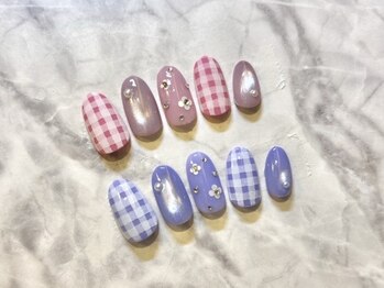 ネイルサロン ブリオン(Nail Salon Bullion)/ギンガムフラワーネイル