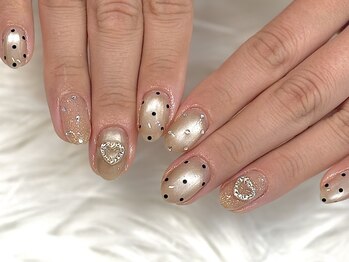 ブリンク(blink)の写真/《栄》ちゅるんと可愛いワンホンネイルはお任せ♪マグネットネイル・ツイードネイル・埋めつくしも対応OK！