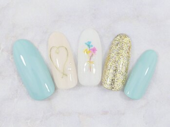 ネイルプラザ 河原町OPA店(NAIL PLAZA)/フラワーアートネイル1
