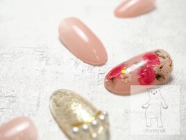 水彩ローズネイル