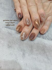 カフェラテ風ネイル