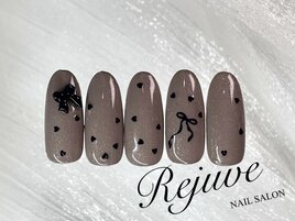 ハート・りぼんガーリーネイル