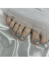 キラキラブルーネイル