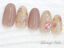 ラグジュアリーネイルズ アカバネ(Luxury Nails Akabane)/オトナ*チューリップ柄Nail