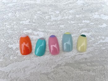 カラフルフレンチネイル：yumie