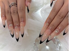 長さだし10本☆黒フレンチ