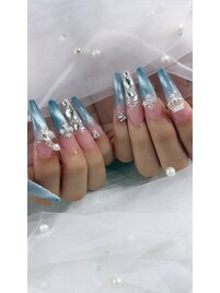 キラキラ水色マグネット