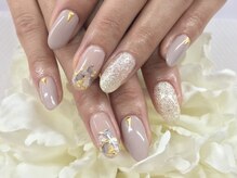 ディーネイル 京橋(D-nail)/笹尾／グレージュ×シェルネイル