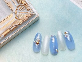 シルバーミラーフラワーネイル