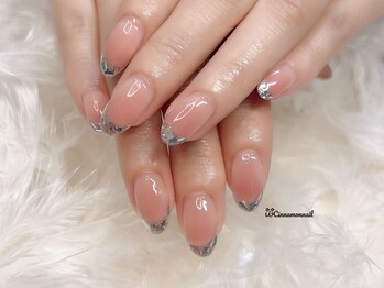 シナモンネイル(cinnamonnail)/ガラスフレンチ♪