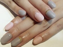 ネイルサロン ビアン(Nail Salon bian)/ワンカラー＋アート（マット）