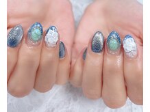 ディアリーネイル(Dearly Nail)/フラワー＆ターコイズ