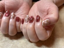 エスネイル(Snail)/Burgundy ×leopard