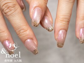 ピンクオーロラマグネットネイル