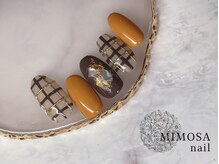 ミモザネイル(MIMOSA Nail)/ぷっくりチェックネイル