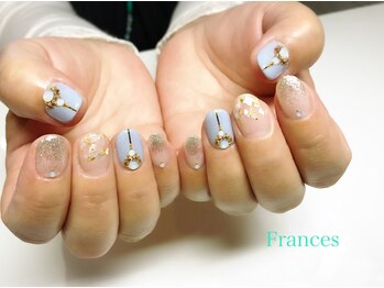 ラインテープ×シェルネイル