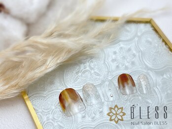 ネイルアンドアイラッシュ ブレス エスパル山形本店(BLESS)/塗りかけべっ甲ネイル