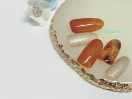 新作　べっこう柄ネイル