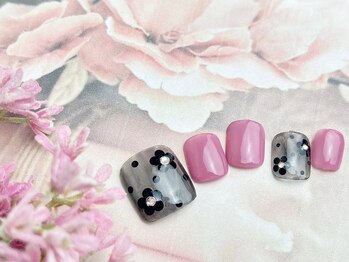 ネイルサロン&スクール ジーナ(GINA)/シースルー×フラワーネイル