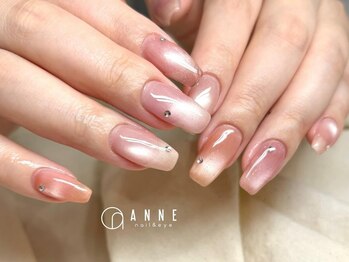 アンネ 東心斎橋店(ANNE)の写真/【オフィスネイルにも◎ワンカラー¥3850】きらっと輝くセンス☆上品さを纏うネイルで指先を美しく♪