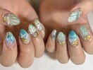 夏だマーメイドネイルパラジェル