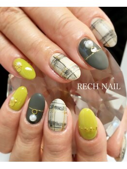 レッシュネイル サロンアンドスクール(RECH NAIL salon&school)/冬に人気の*チェック柄!