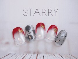 ドット×赤フレンチ