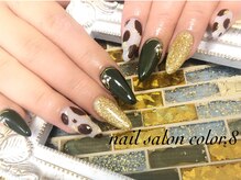 ネイルサロン カラーエイト(Nailsalon COLOR.8)/スカルプ・ダルメシアン柄