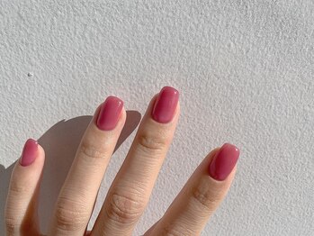 ピンクワンカラーネイル Pg ユージューネイルルーム Uju Nail Room のフォトギャラリー ホットペッパービューティー