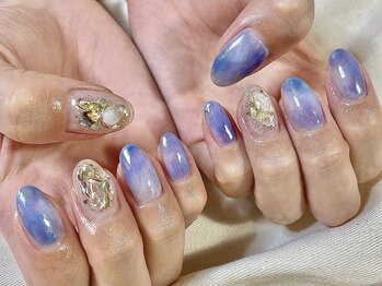 ビューティーフロア ビビット サロンアンドスクール(BEAUTYFLOOR vivid salon&school)/ブルーミラーネイル★