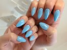 水色ミラーネイル