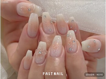 ファストネイル 府中ル・シーニュ店(FAST NAIL)/ぷっくりリボン×チークネイル