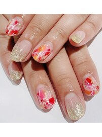 綺麗めフラワーネイル