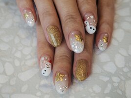 雪だるまネイル