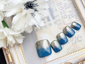 ネイルサロン&スクール ジーナ(GINA)/シルバー×ブルー