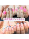 3か月間の美爪育成ジェルネイル