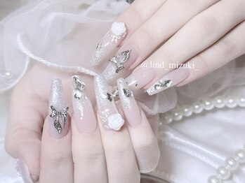 リンドネイル バイ モカ アンド ララ(Lind nail by moca and LaLa)/【mizuki】キラキラ/バラネイル