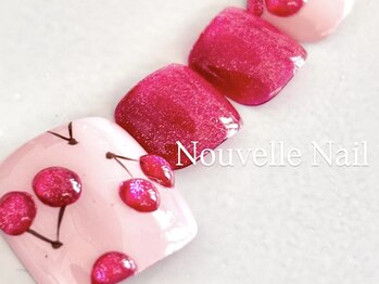 さくらんぼ　フットネイル