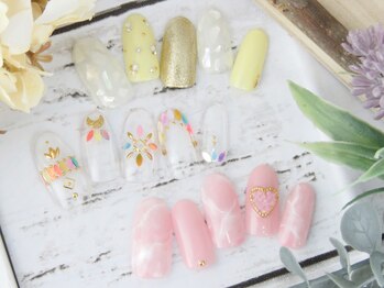 ラミエンヌ/天然石 春ネイル 夏ネイル