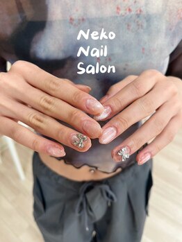 ネコ(Neko)/マグネット キラキラ リボン