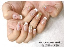 ノエル(Noel)/フレンチ×蝶ホロネイル