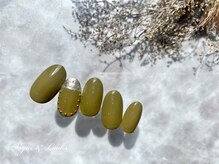 ヴィガー アンド ルックス 白金 目黒(Vigor&Looks)/カーキ　スタッズ　秋ネイル