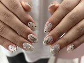 リボン×ドット