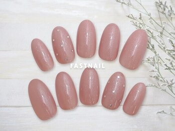 FAST NAIL 春日部店【パラジェル/ジェルネイル専門/定額/マグネット/フットネイル】/シンプル/ピンク【11916】