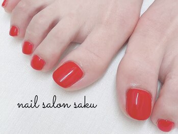 サク(saku)/フットワンカラー/クリアレッド