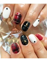 レッシュネイル サロンアンドスクール(RECH NAIL salon&school)/＊チェック×艶マットネイル