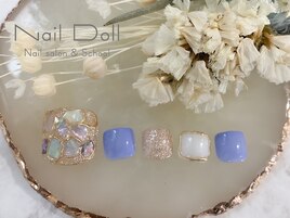 フット　ブルー×シェルラメ